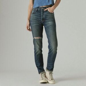 Lucky Brand High Rise Mom Jeans Drew Distressed Ankle Size 2 / 26